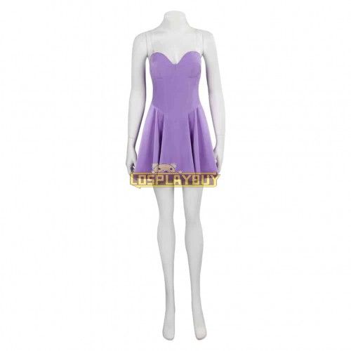 Movie Barbie 2023 Writer Barbie Purple Dress Skirt Cosplay Costume