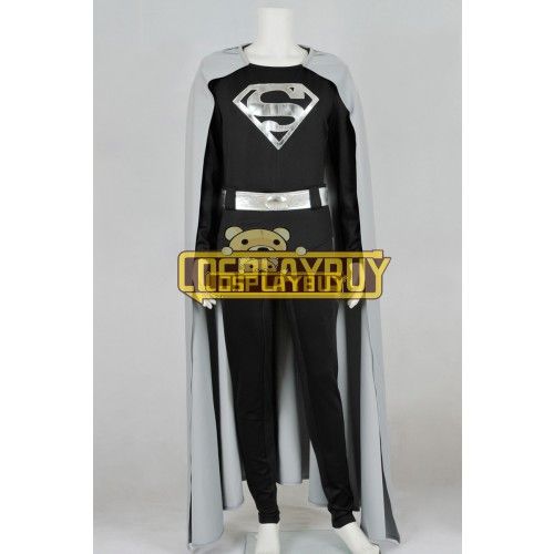 New Superman Man Of Steel Gray Black Jumpsuit