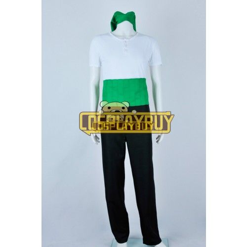 One Piece Cosplay Roronoa Zoro White Green Costume