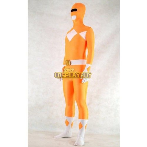 Orange Spandex Power Rangers Superhero Zentai Body Costume