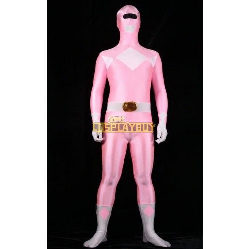 Pink Spandex Power Rangers Superhero Zentai Body Costume