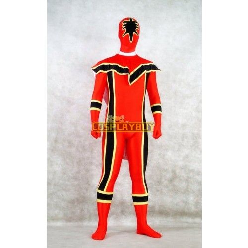 Red and Black Spandex Power Rangers Superhero Zentai Body Costume