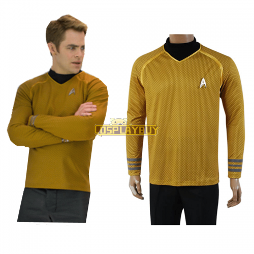 Star Trek Into Darkness Captain Spock Shirt Uniform Cosplay Costume Blue Yellow Red