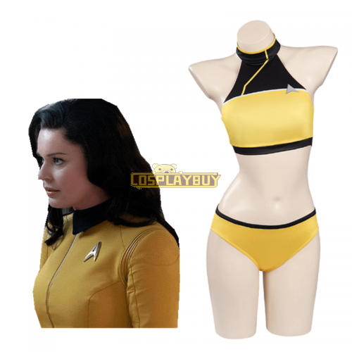 Star Trek: Lower Decks Season 1 Swimsuit Cosplay Costume Yellow Uniform Two-Piece Bikini Swimwear Outfits Suit