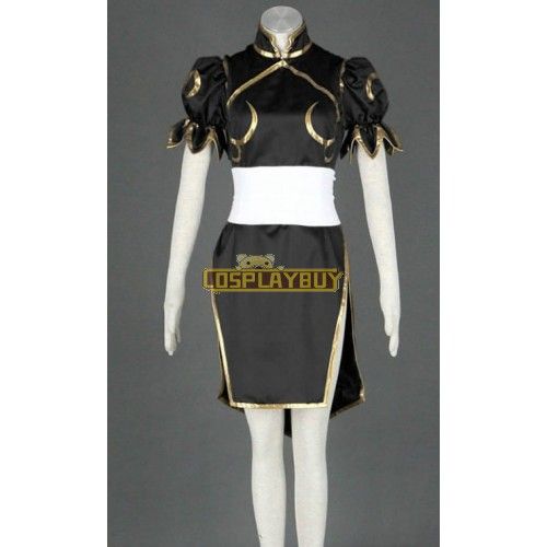 Street Fighter Black Chun Li Cosplay Costume