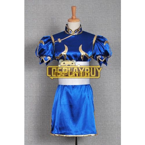 Street Fighter Cosplay Chun Li Blue Dress