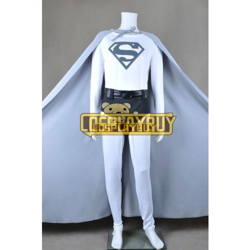 Superman Clark Kent Gray White Jumpsuit 