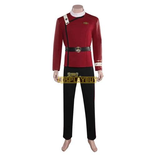 TV Star Trek: Strange New Worlds Captain Christopher Pike Outfits Red Uniform Set Cosplay Costume Suit