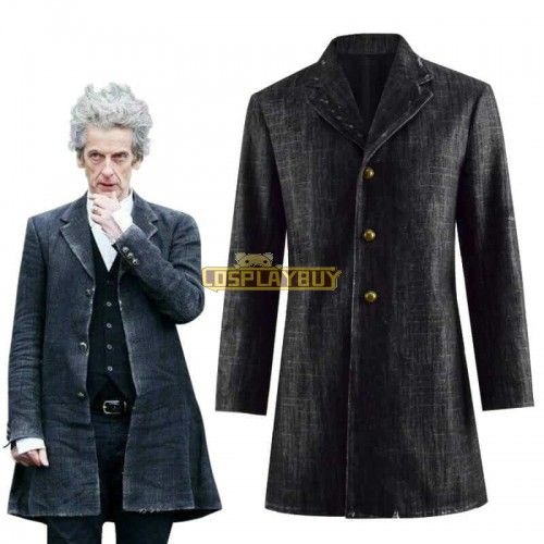 Twelfth 12th Doctor Peter Capaldi Denim Coat Jacket Cosplay Costume