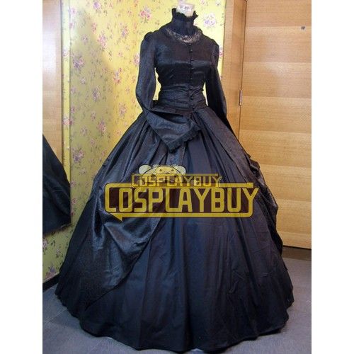 Victorian Lolita Brocade Black Gothic Lolita Dress