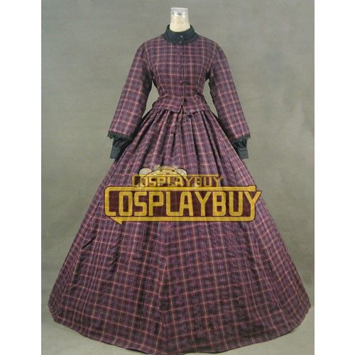 Victorian Lolita Civil War Blend Tartan Gothic Lolita Dress 