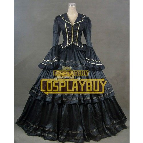 Victorian Lolita Civil War Evening Gothic Lolita Dress Black