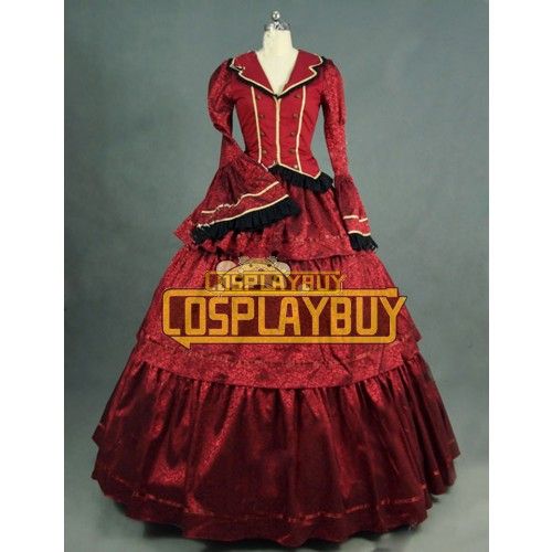 Victorian Lolita Civil War Evening Gothic Lolita Dress Garnet