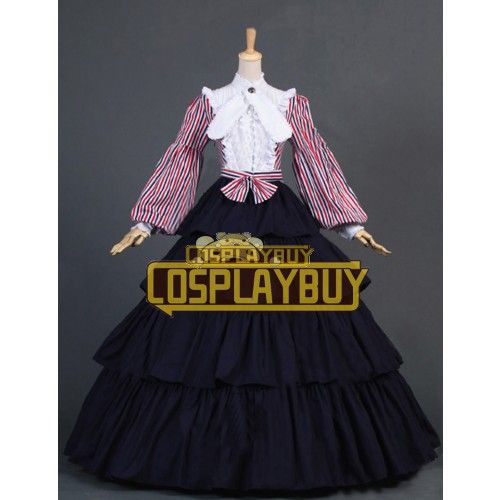 Victorian Lolita Civil War Party Gothic Lolita Dress Navy Blue