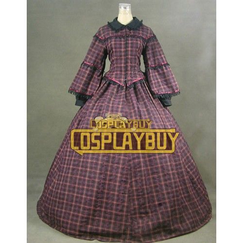 Victorian Lolita Civil War Reenactment Gothic Lolita Dress Tartan