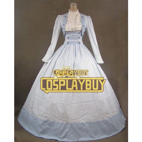 Victorian Lolita Civil War Stripes Reenactment Stage Punk Lolita Dress