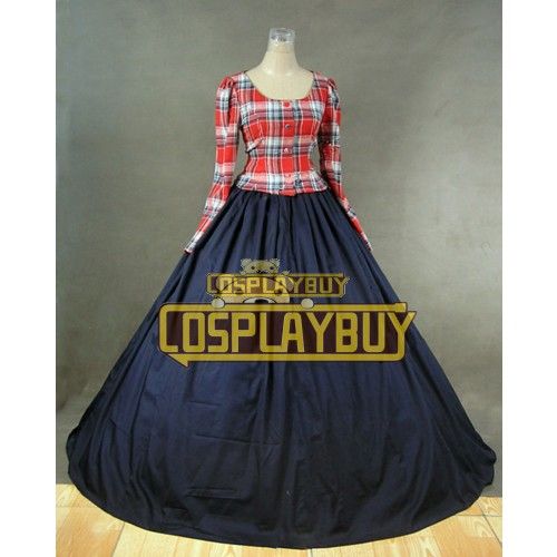 Victorian Lolita Civil War Tartan Day Gothic Lolita Dress