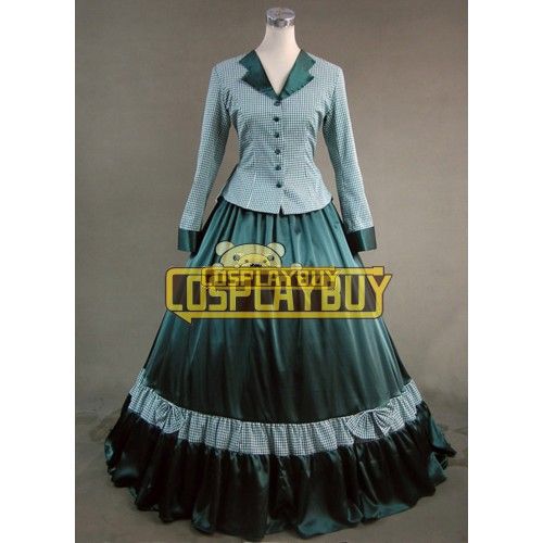 Victorian Lolita Civil War Tartan Gothic Lolita Dress Green