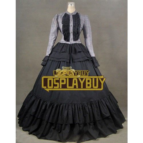 Victorian Lolita Civil War Tartan Party Gothic Lolita Dress