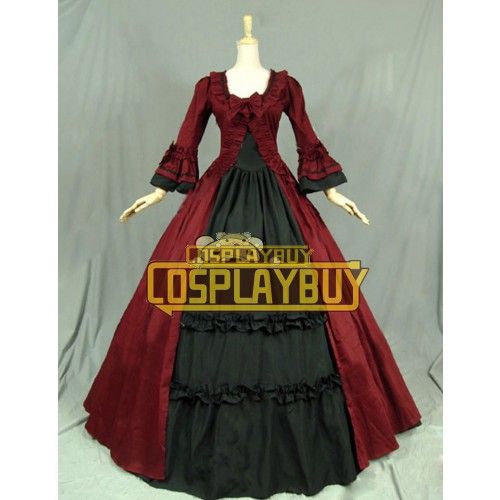 Victorian Lolita Colonial Renaissance Gothic Dress Red