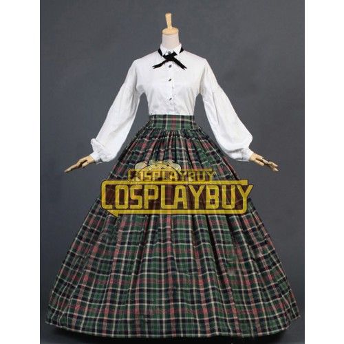 Victorian Lolita Dickens Country Plaid Tartan Gothic Lolita Dress