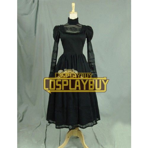 Victorian Lolita Edwardian 1920's Style Retro Gothic Lolita Dress Black