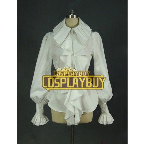 Victorian Lolita Edwardian Steampunk Blouse Punk Lolita Dress White