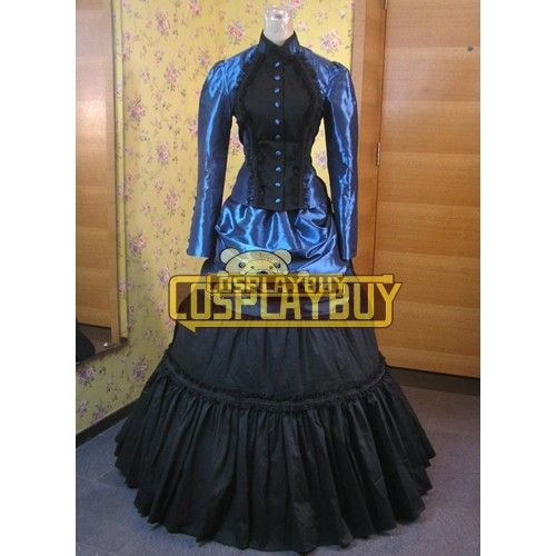 Victorian Lolita French Bustle Formal Gothic Lolita Dress Mazarine