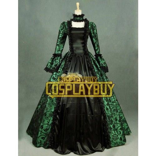 Victorian Lolita Georgian Reenactment Gothic Dress Green