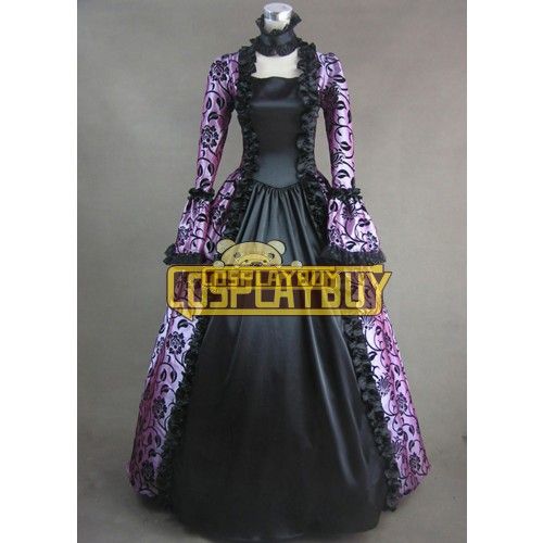 Victorian Lolita Georgian Reenactment Gothic Dress Purple