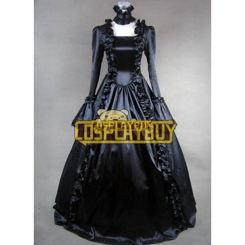 Victorian Lolita Georgian Reenactment Gothic Lolita Dress Black