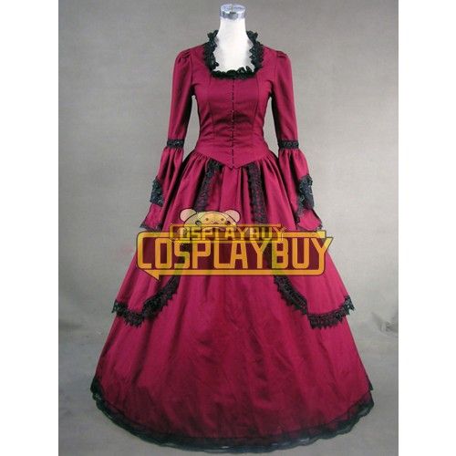 Victorian Lolita Lace Marie Antoinette Gothic Lolita Dress Red