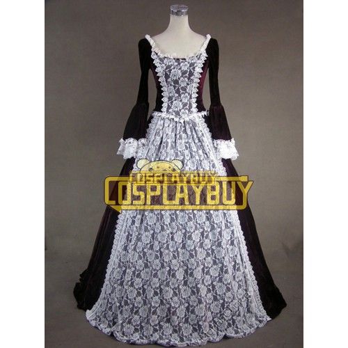 Victorian Lolita Marie Antoinette Gothic Dress Dark Red