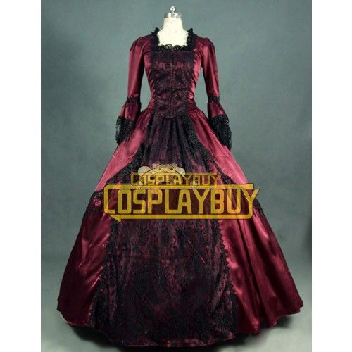 Victorian Lolita Marie Antoinette Lace Gothic Lolita Dress Burgundy