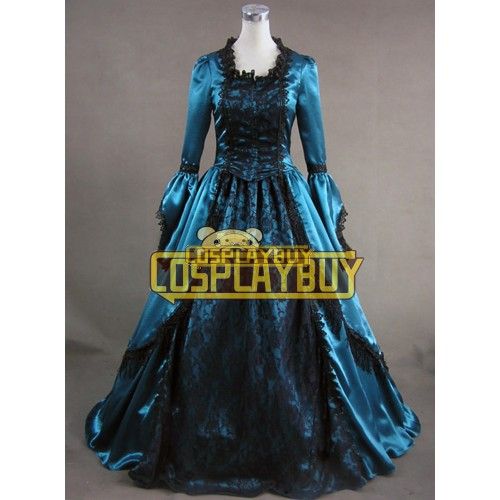 Victorian Lolita Marie Antoinette Lace Gothic Lolita Dress Lake Blue