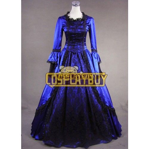 Victorian Lolita Marie Antoinette Lace Gothic Lolita Dress Royal Blue