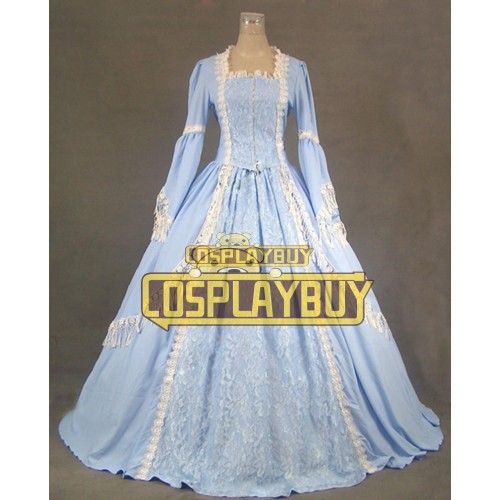 Victorian Lolita Marie Antoinette Lace Gothic Lolita Dress Sky Blue