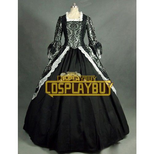 Victorian Lolita Marie Antoinette Theatre Gothic Lolita Dress Grey Floral