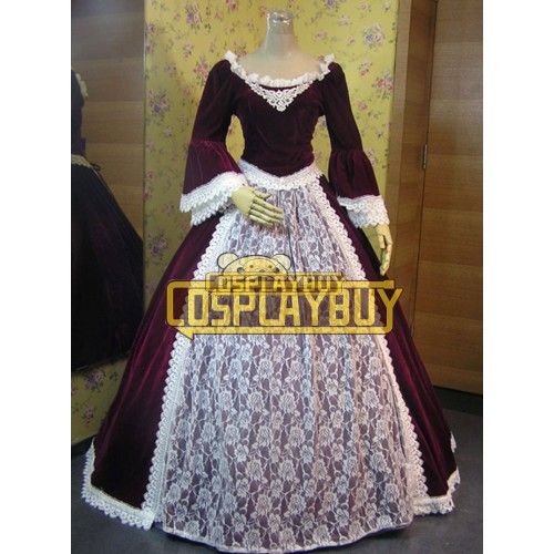 Victorian Lolita Marie Antoinette Velvet Lace Gothic Lolita Dress