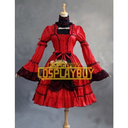 Victorian Lolita Princess Fairy Gothic Lolita Dress Red