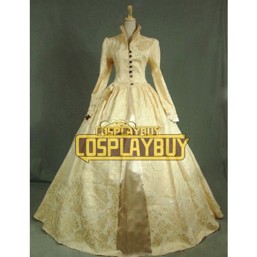 Victorian Lolita Queen Elizabeth Tudor Historical Gothic Lolita Dress Golden Floral