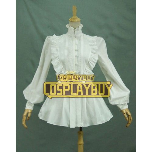 Victorian Lolita Reenactment Romantic Ruffle Blouse Gothic Lolita Dress White