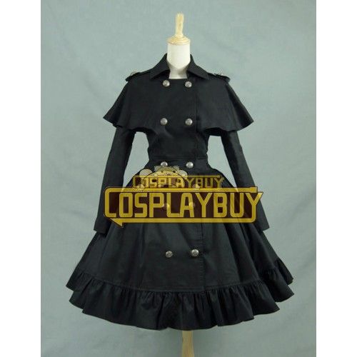 Victorian Lolita Reenactment Stage Cape Coat Gothic Lolita Dress Black