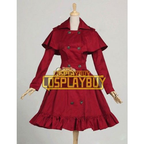 Victorian Lolita Reenactment Stage Cape Coat Gothic Lolita Dress Burgundy