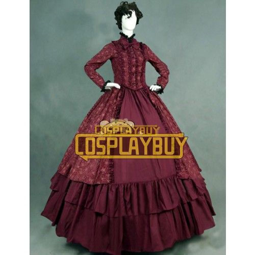 Victorian Lolita Reenactment Theatre Period Floral Gothic Lolita Dress 