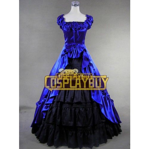Victorian Lolita Renaissance Reenactment Gothic Lolita Dress Blue