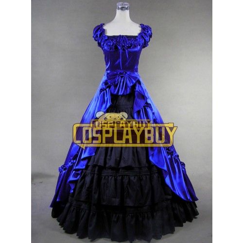 Victorian Lolita Renaissance Reenactment Gothic Lolita Dress Blue