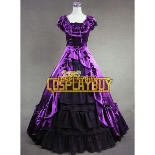 Victorian Lolita Renaissance Reenactment Gothic Lolita Dress Purple