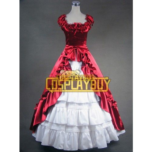 Victorian Lolita Renaissance Reenactment Gothic Lolita Dress Red