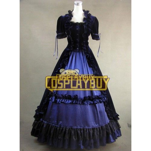 Victorian Lolita Renaissance Velvet Gothic Lolita Dress Lavender